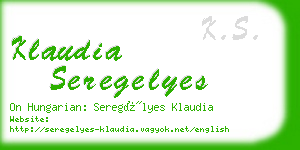 klaudia seregelyes business card